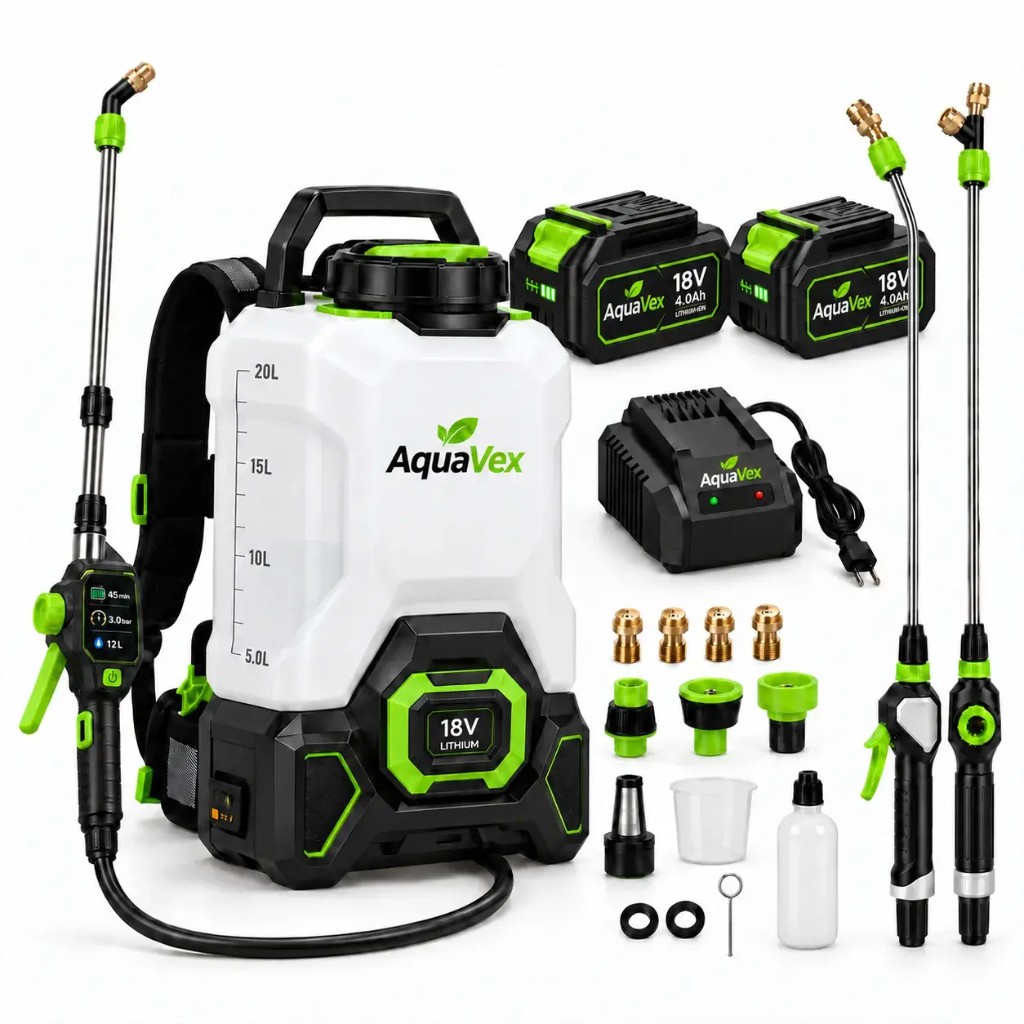 Complete Aquavex sprayer kit with accessories
